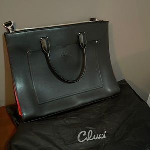 CLUCI Briefcase -black with colored side panels